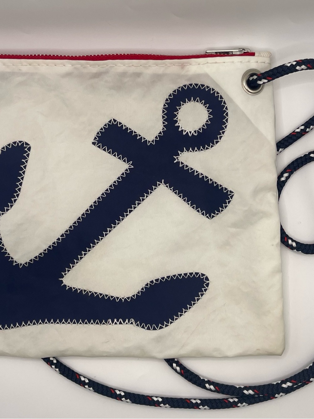 Sea Bags Maine Anchor Crossbody Bag Recycled Sailcloth Navy Rope Strap Nautical